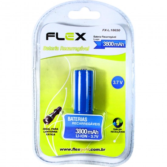 Bateria Recarregável Flex 3800Mah  FX-L18650